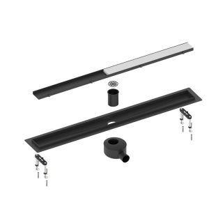 Душевой лоток Timo Drain System DS230209/03 90см с двусторонней панелью plate под плитку чёрный